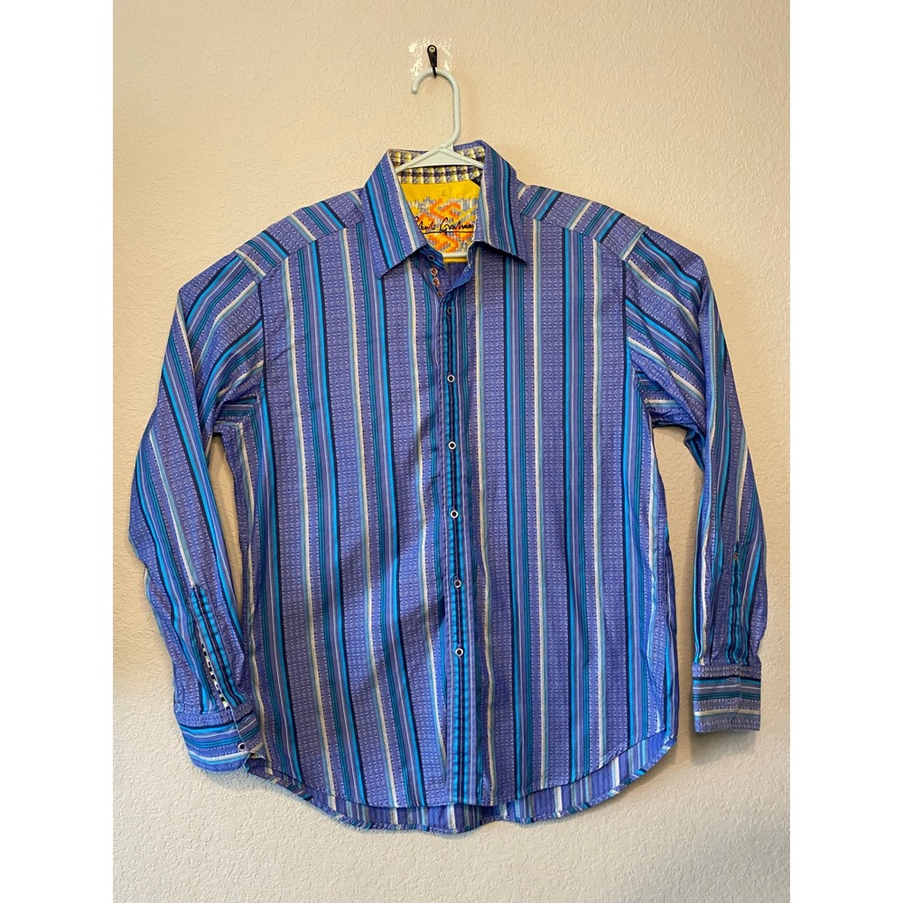 Robert Graham Button-Down Shirt Striped Colorful Accents L